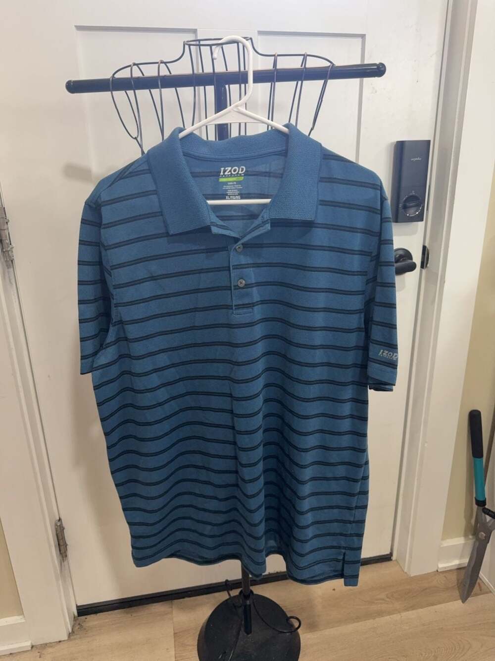 IZOD PerformX Golf Polo Shirt Blue Striped XL